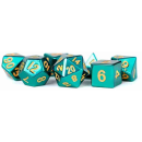 16mm Metal Polyhedral Dice Set: Turquoise