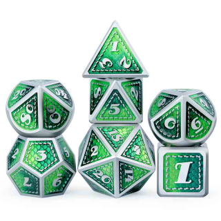 Metal & Enamel Dice Set Dragon (7)
