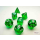Translucent Mini-Polyhedral Green/white 7-Die Set