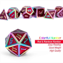 Metal & Enamel Dice Set Red Iridescence (7)
