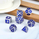 Metal & Enamel Dice Set Lapis (7)