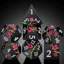 Metal & Enamel Dice Set Sakura Black (7)
