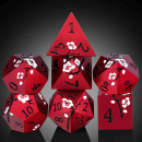 Metal & Enamel Dice Set Sakura Red (7)