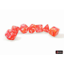 Festive Polyhedral Dahlia/white Luminary 7-Dice Set