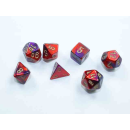 Gemini Mini-Polyhedral Purple-Red/gold 7-Die Set