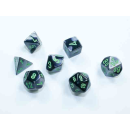 Gemini Mini-Polyhedral Black-Grey/green 7-Die Set