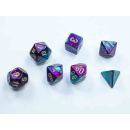 Gemini Mini-Polyhedral Purple-Teal/gold 7-Die Set