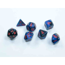 Gemini Mini-Polyhedral Black-Starlight/red 7-Die Set