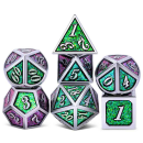 Metal & Enamel Dice Set Cathedral Glass (7)