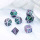 Metal & Enamel Dice Set Cathedral Glass (7)