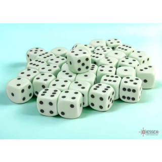Opaque 12mm d6 Pastel Green/black Dice Block (36 dice)