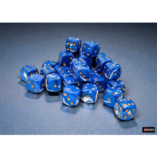 Brush 12mm d6 Wavebreak/gold Dice Block (36 dice)