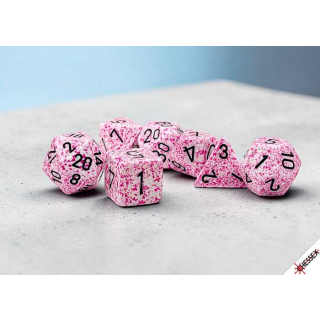 Speckled Polyhedral Pink 7-Die Set