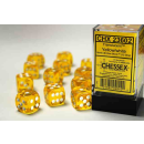 Translucent 16mm d6 Yellow/white Dice Block (12 dice)