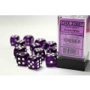 Translucent 16mm d6 Purple/white Dice Block (12 dice)