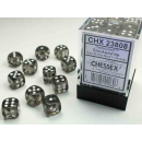 Translucent 12mm d6 Smoke/white Dice Block (36 dice)
