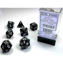 Opaque Polyhedral Black/white 7-Die Set