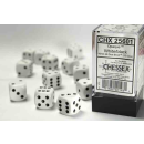 Opaque 16mm d6 White/black Dice Block (12 dice)