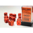 Opaque 16mm d6 Orange/black Dice Block (12 dice)
