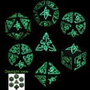 Official Chthulu Dice Set Green &amp; glow in the Dark (7)