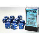 Opaque 16mm d6 Blue/white Dice Block (12 dice)