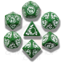 Dragon Dice Set Green & White (7)