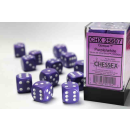 Opaque 16mm d6 Purple/white Dice Block (12 dice)