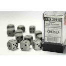 Opaque 16mm d6 Grey/black Dice Block (12 dice)