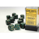 Opaque 16mm d6 Dusty Green/copper Dice Block (12 dice)