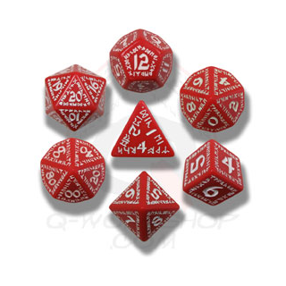 Runic Dice Set Red & White (7)