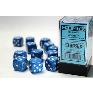 Speckled 16mm d6 Water Dice Block (12 dice)