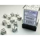 Opaque 12mm d6 White/black Dice Block (36 dice)