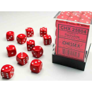 Opaque 12mm d6 Red/white Dice Block (36 dice)