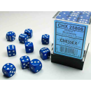 Opaque 12mm d6 Blue/white Dice Block (36 dice)