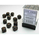 Opaque 12mm d6 Black/gold Dice Block (36 dice)