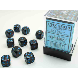 Speckled 12mm d6 Blue Stars Dice Block (36 dice)