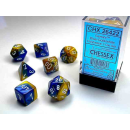 Gemini Polyhedral Blue-Gold/white 7-Die Set