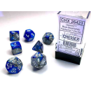 Gemini Polyhedral Blue-Steel/white 7-Die Set