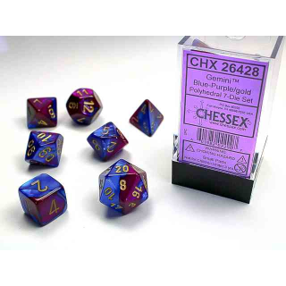 Gemini Polyhedral Blue-Purple/gold 7-Die Set