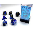 Gemini Polyhedral Black-Blue/gold 7-Die Set